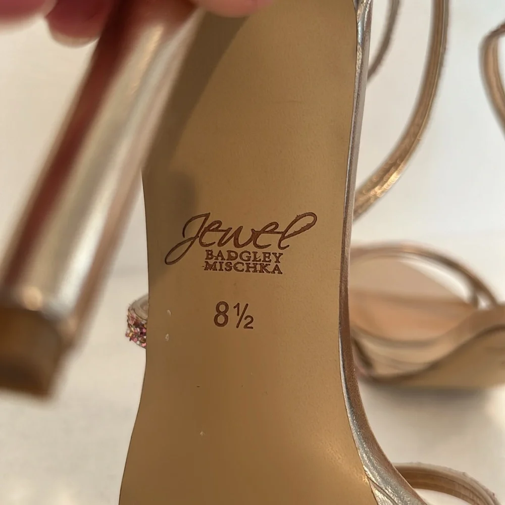 New Jewel Badgley Mischka - Jolene Metallic Stiletto sz 8.5 - Picture 7 of 9
